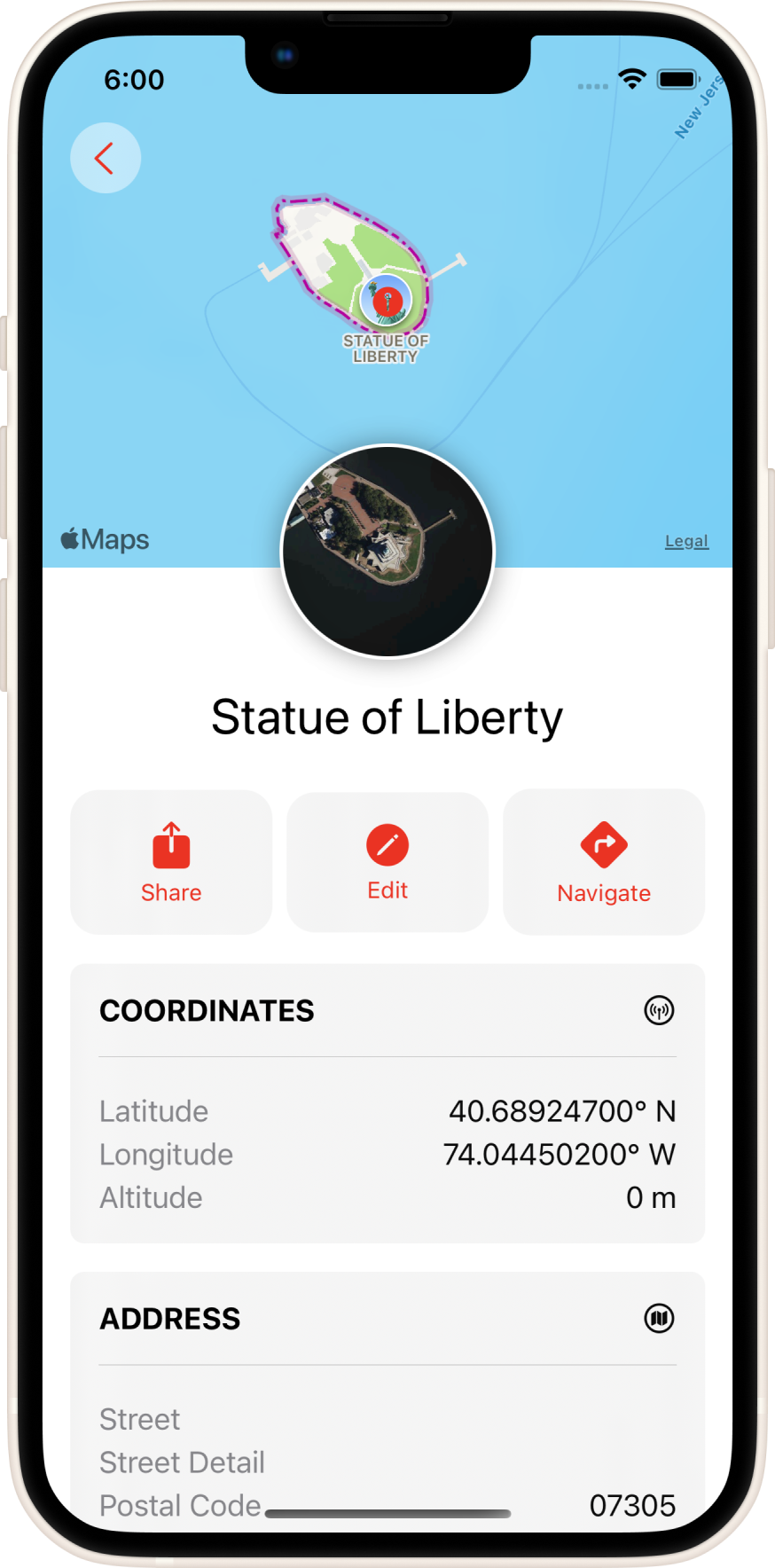 Statue of Liberty Deatil App Screenshot